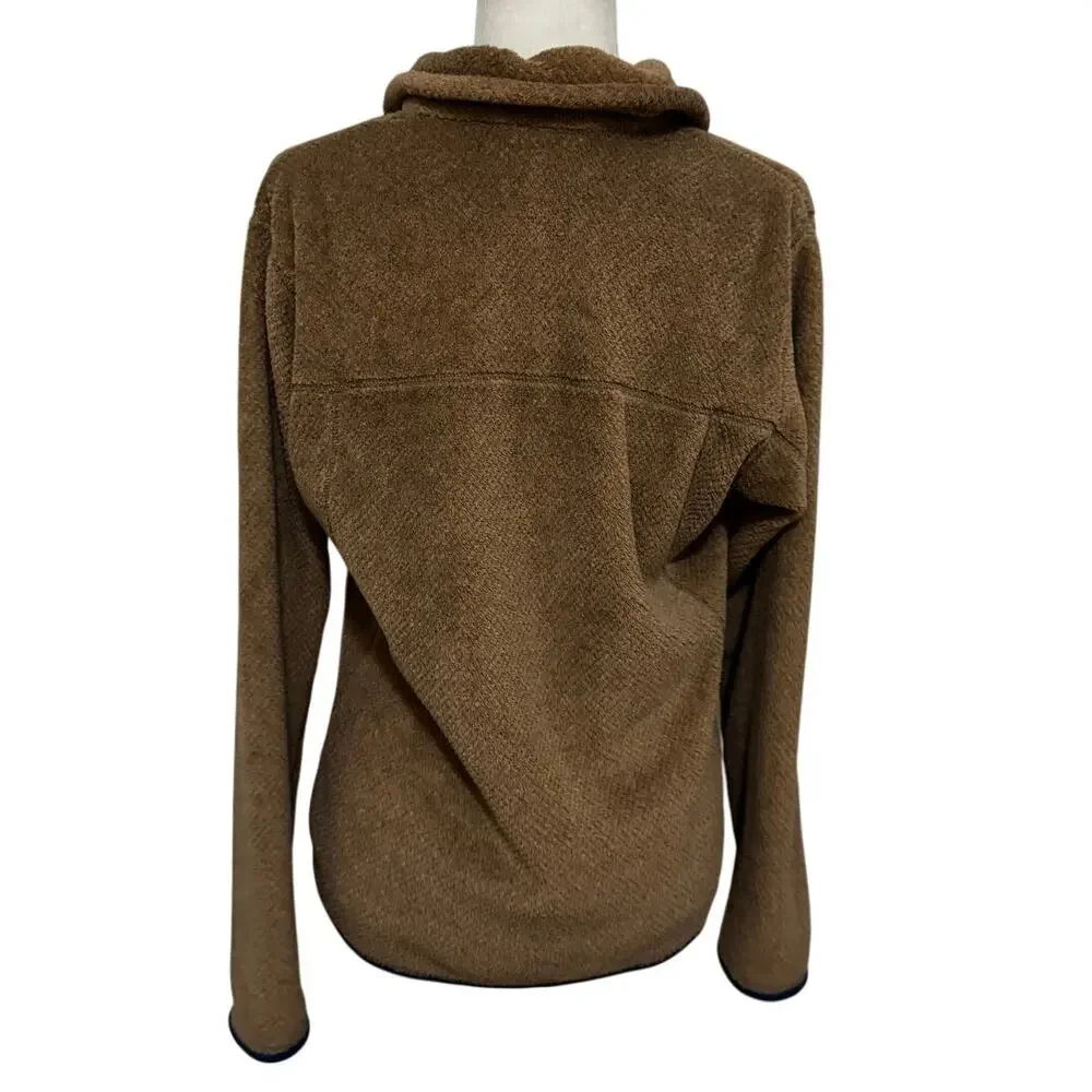 Patagonia Re-Tool Snap-T Fleece Pullover Camel Tan Blue Trim Size L Cozy Fleece - Picture 4 of 8